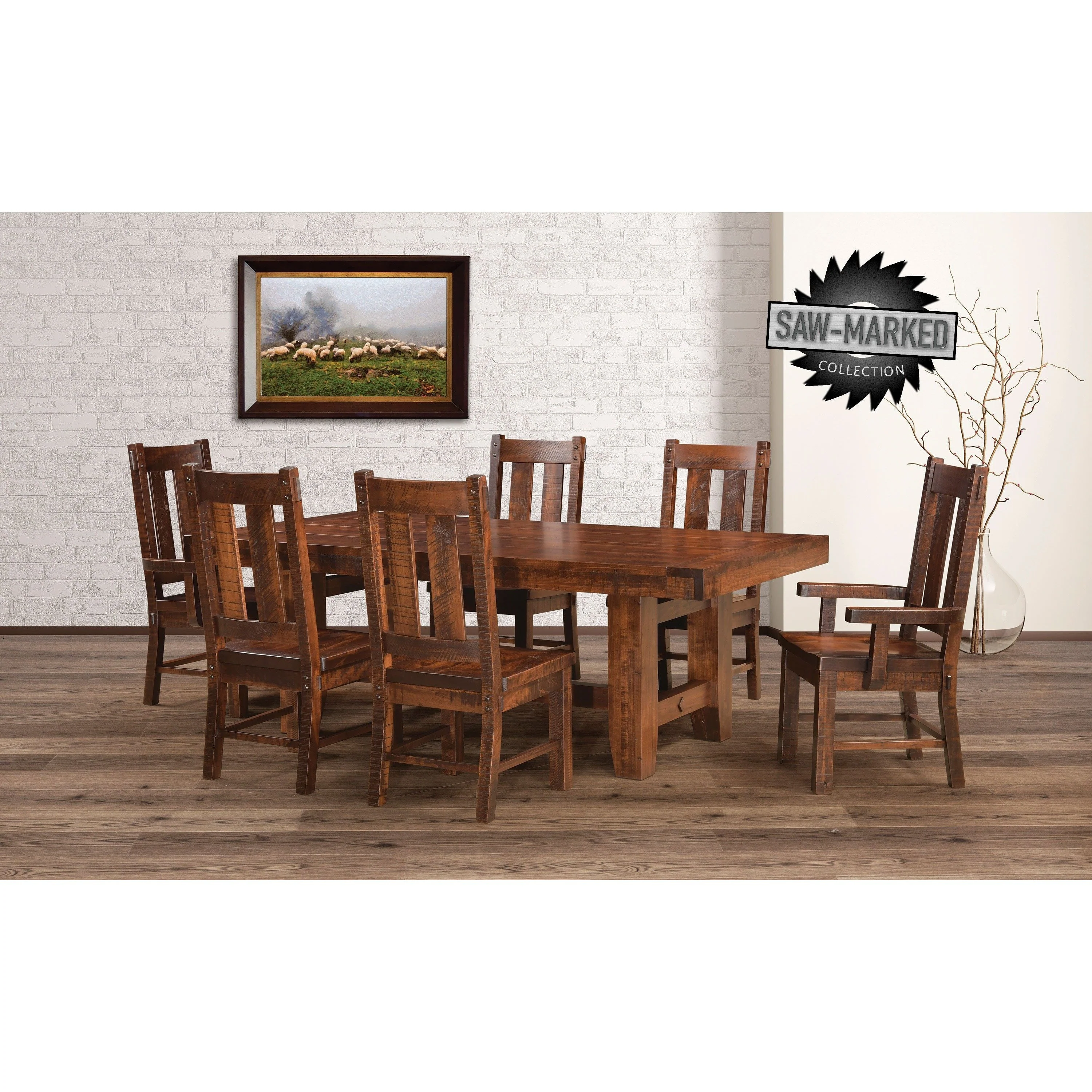 QW Amish 'Saw-Marked' Houston Table - Image 2