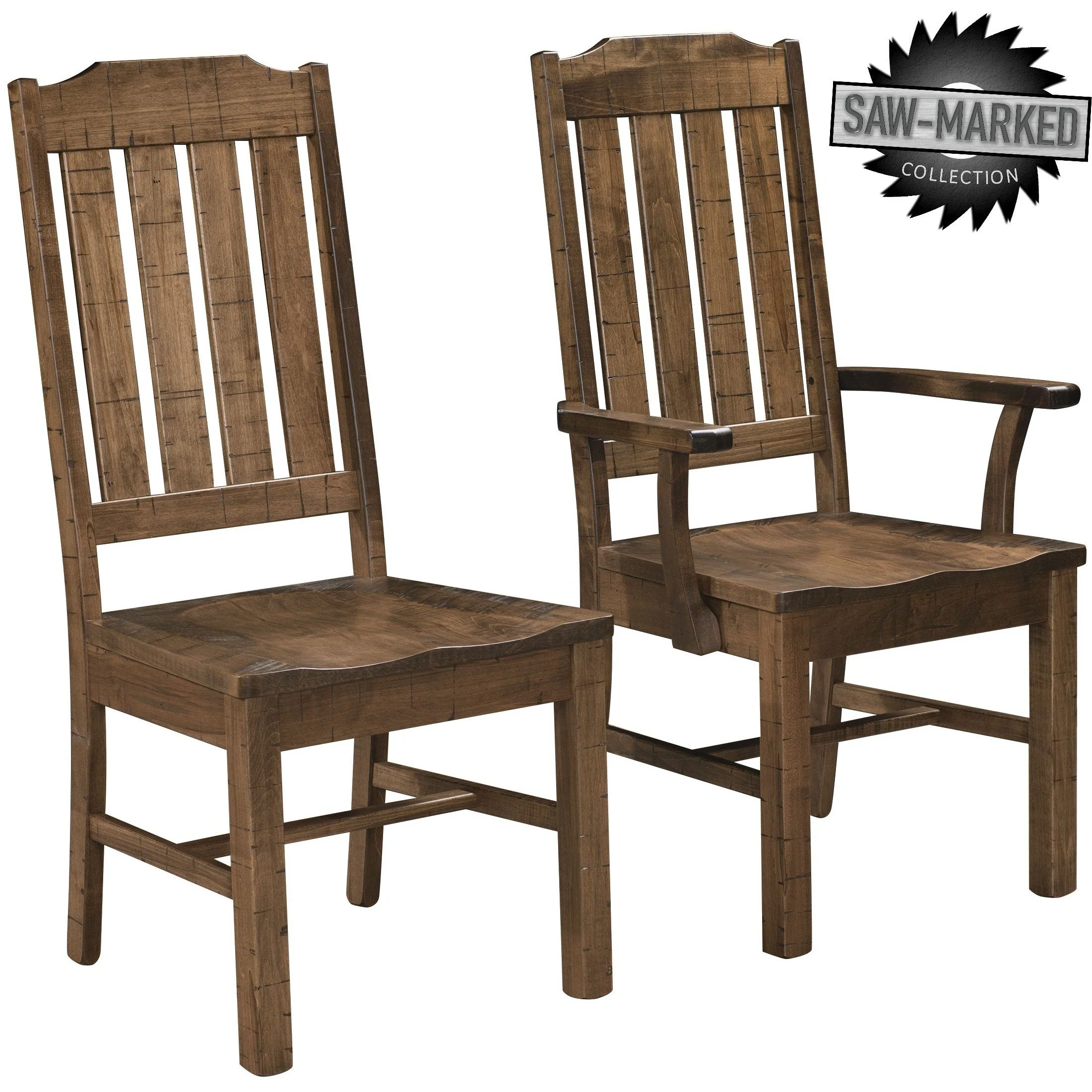 QW Amish 'Saw-Marked' Omaha 7pc Dining Set - Image 3
