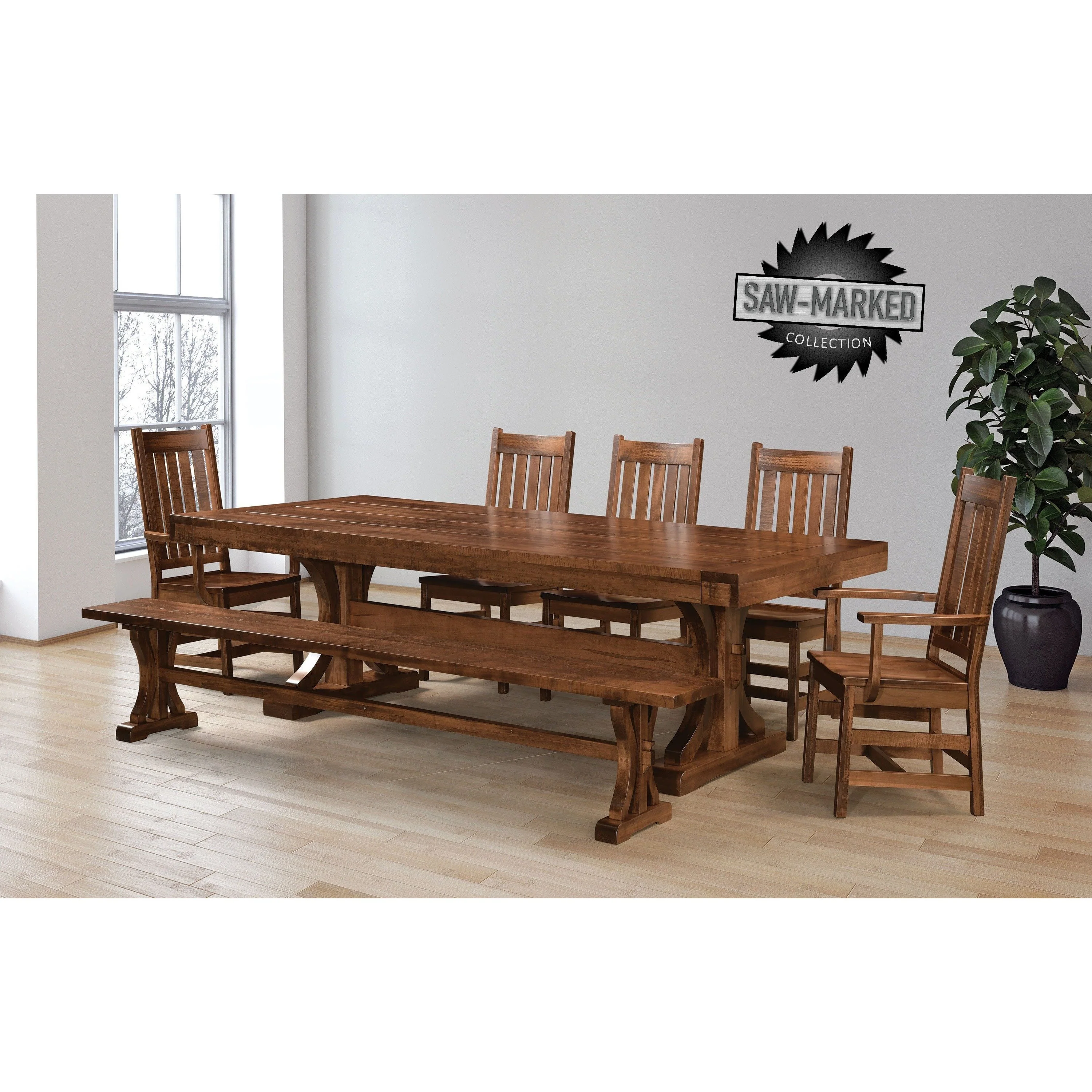 QW Amish 'Saw-Marked' Williamsburg Chair - Image 2