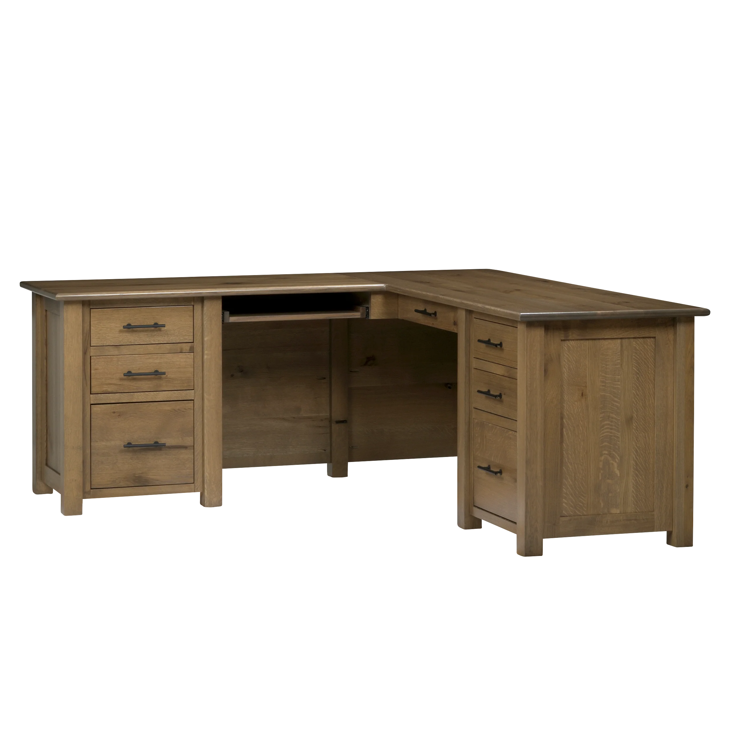 QW Amish Settlers L Shape Desk w/ Optional Hutch - Image 2