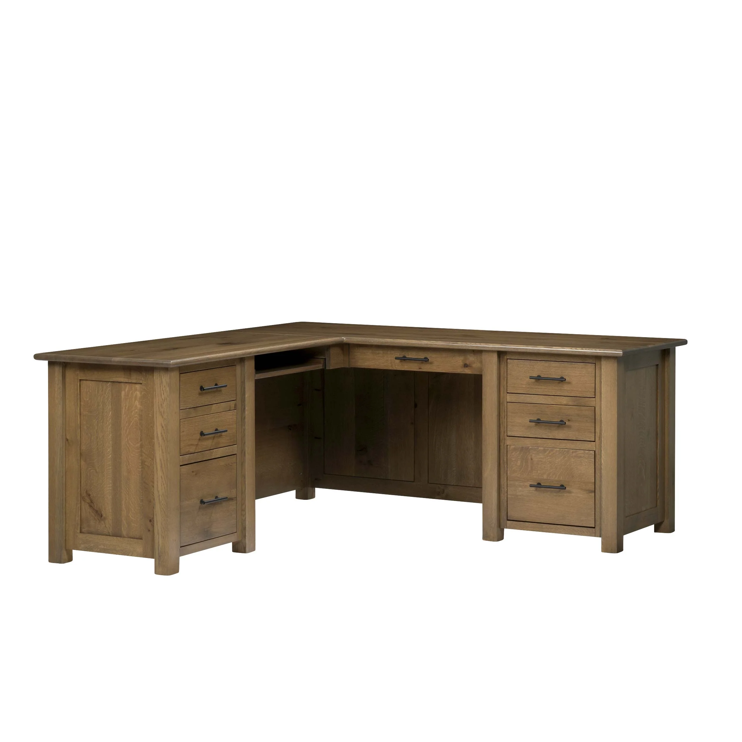 QW Amish Settlers L Shape Desk w/ Optional Hutch - Image 28