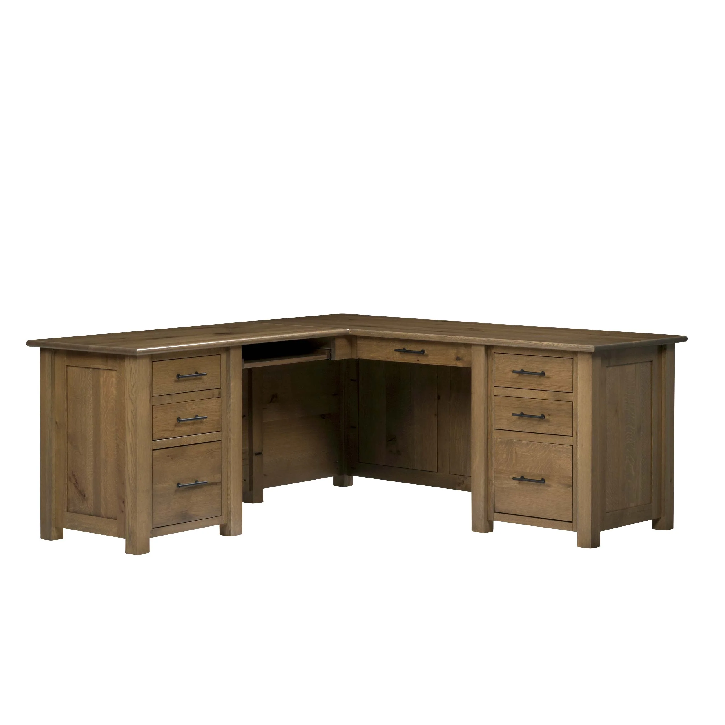 QW Amish Settlers L Shape Desk w/ Optional Hutch - Image 29