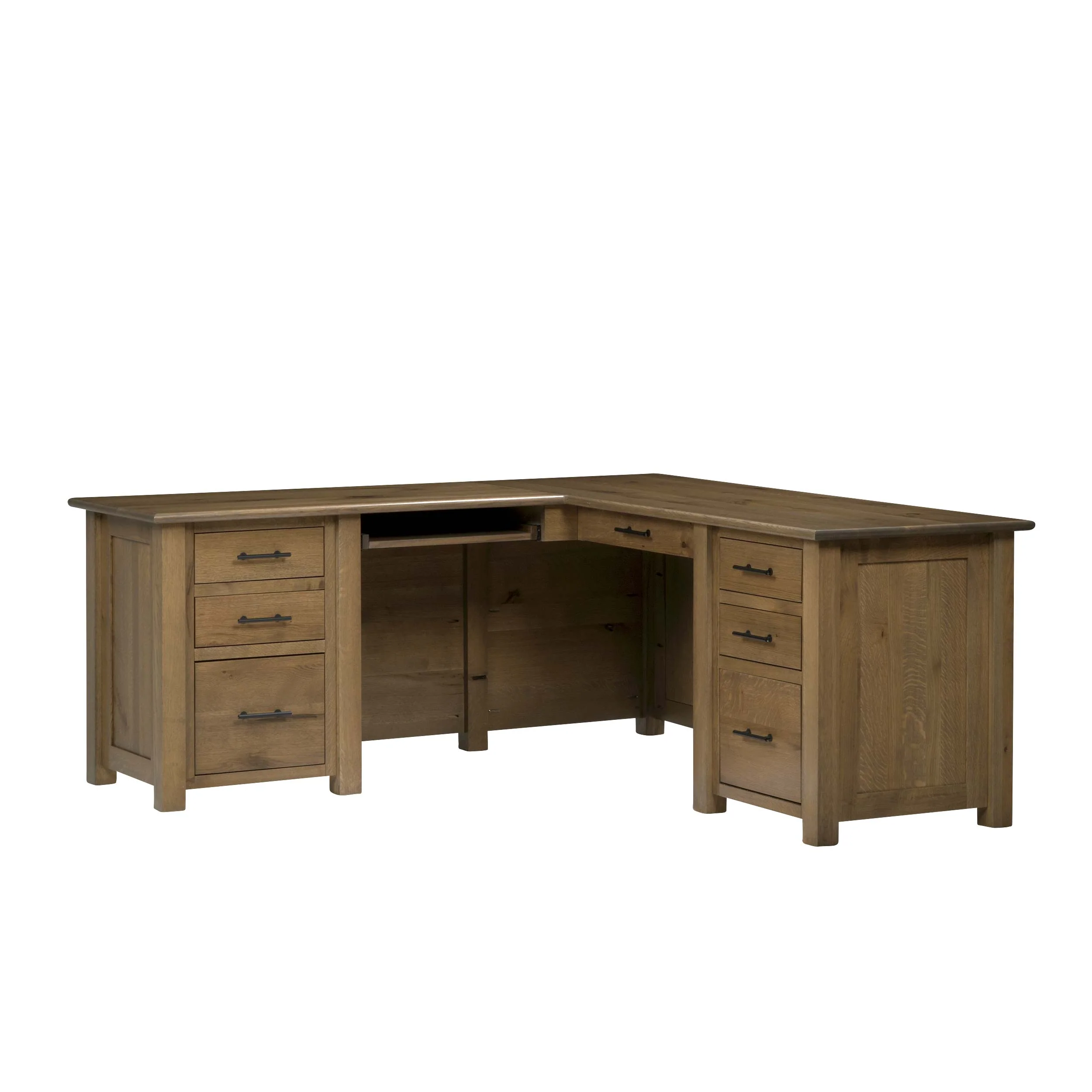 QW Amish Settlers L Shape Desk w/ Optional Hutch - Image 31
