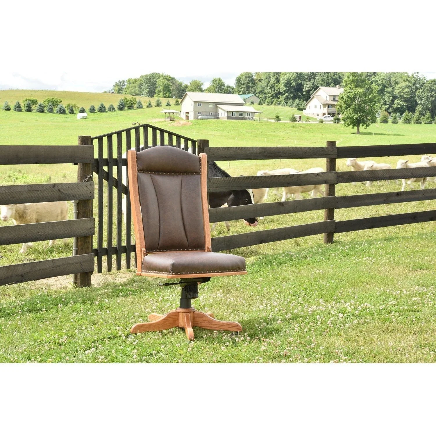 QW Amish Buckeye Side Desk Chair - Image 4
