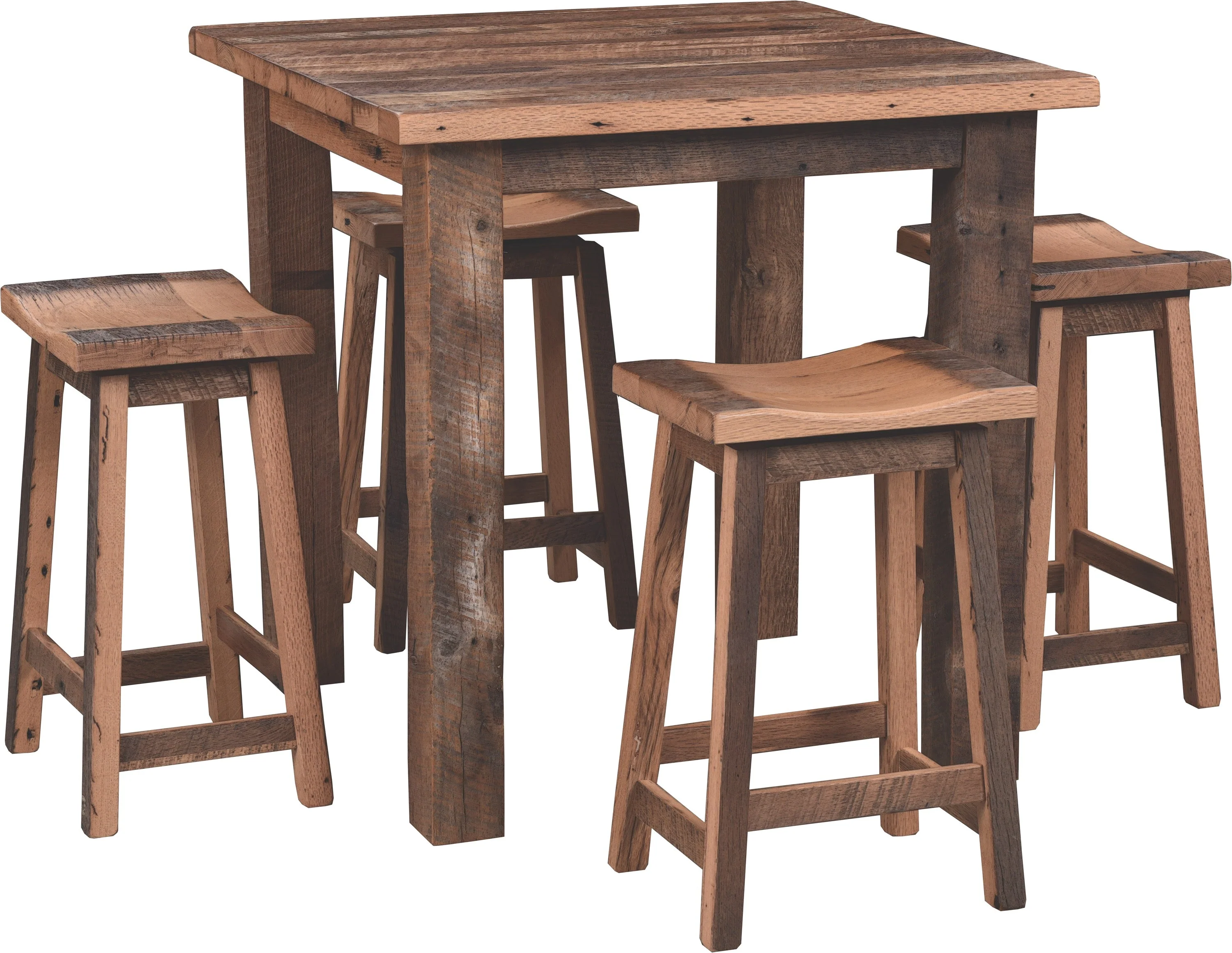 QW Amish Silverton Reclaimed Barnwood Saddle Stool - Image 3