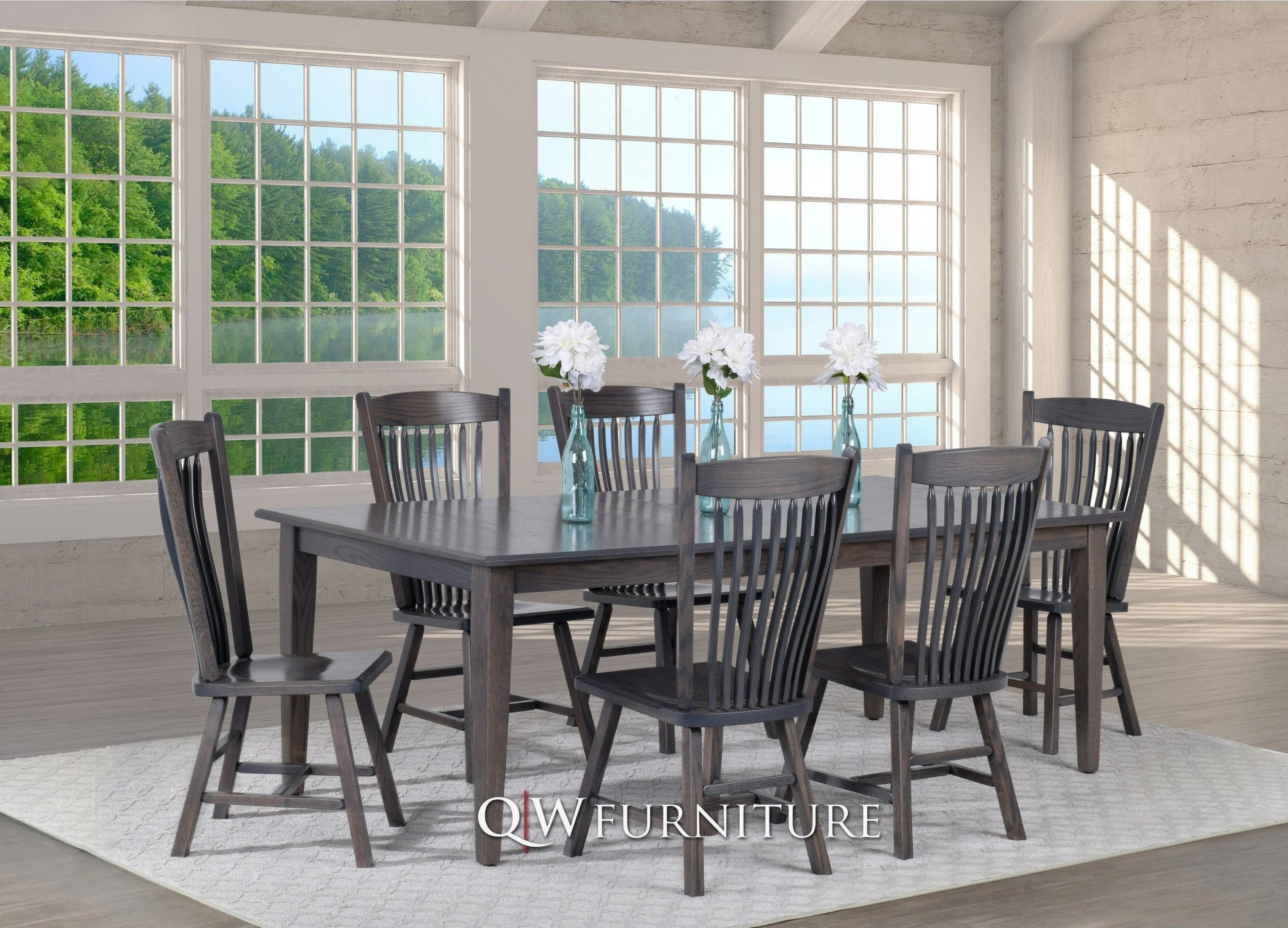 QW Amish Slate Mission 7pc Dining Set