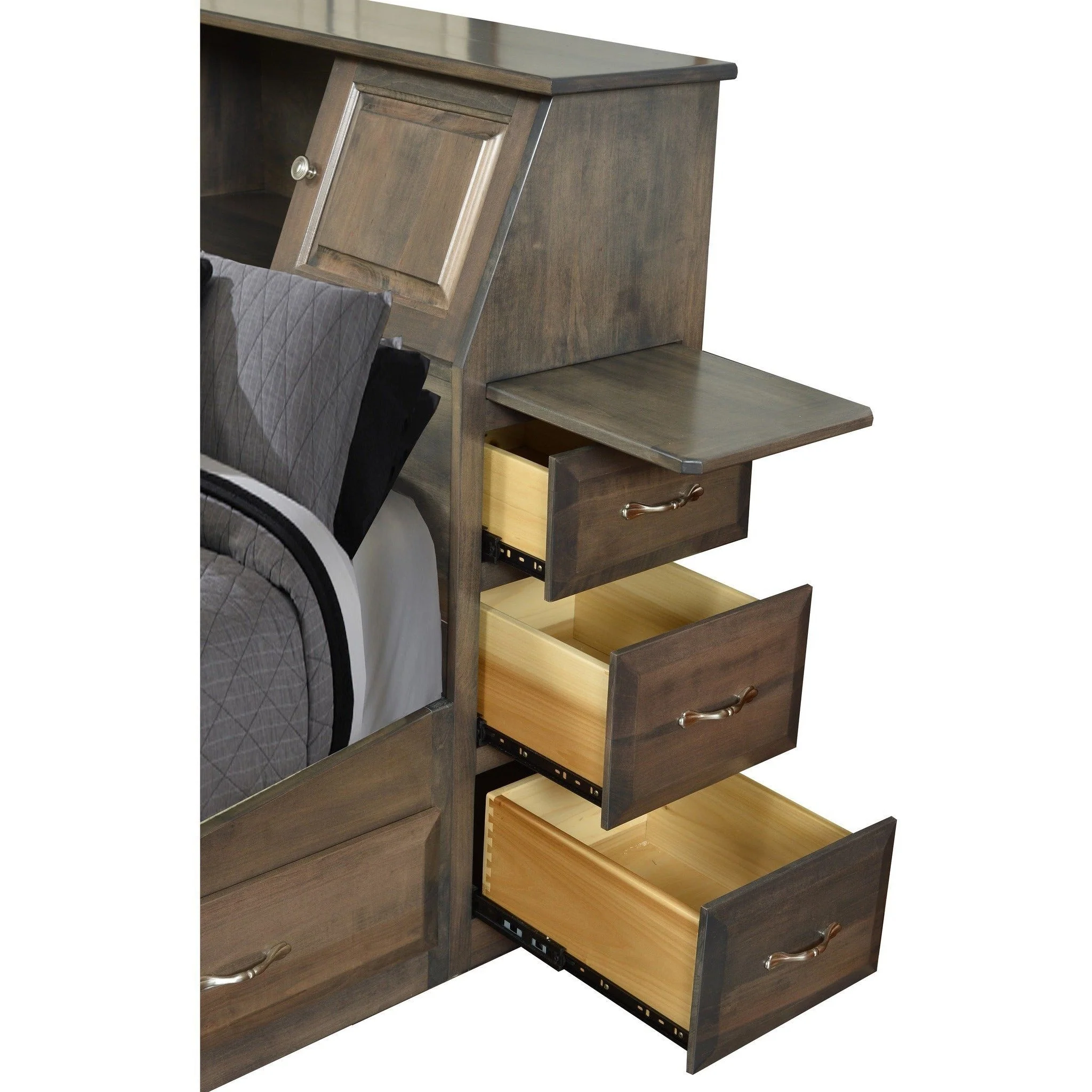 QW Amish Sleigh Bookcase Storage Bed - Image 4