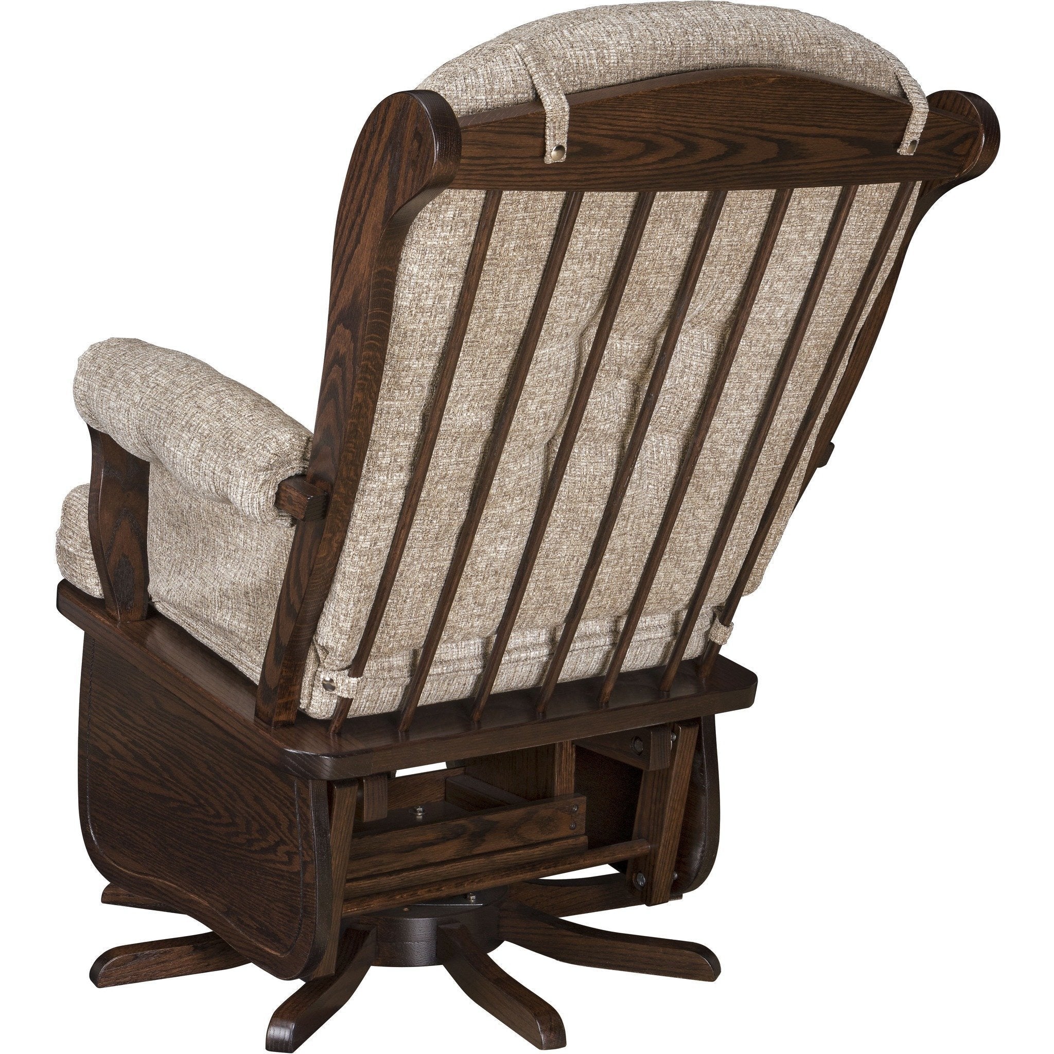 QW Amish Swanback Swivel Glider with Flip-out Footrest - Image 3