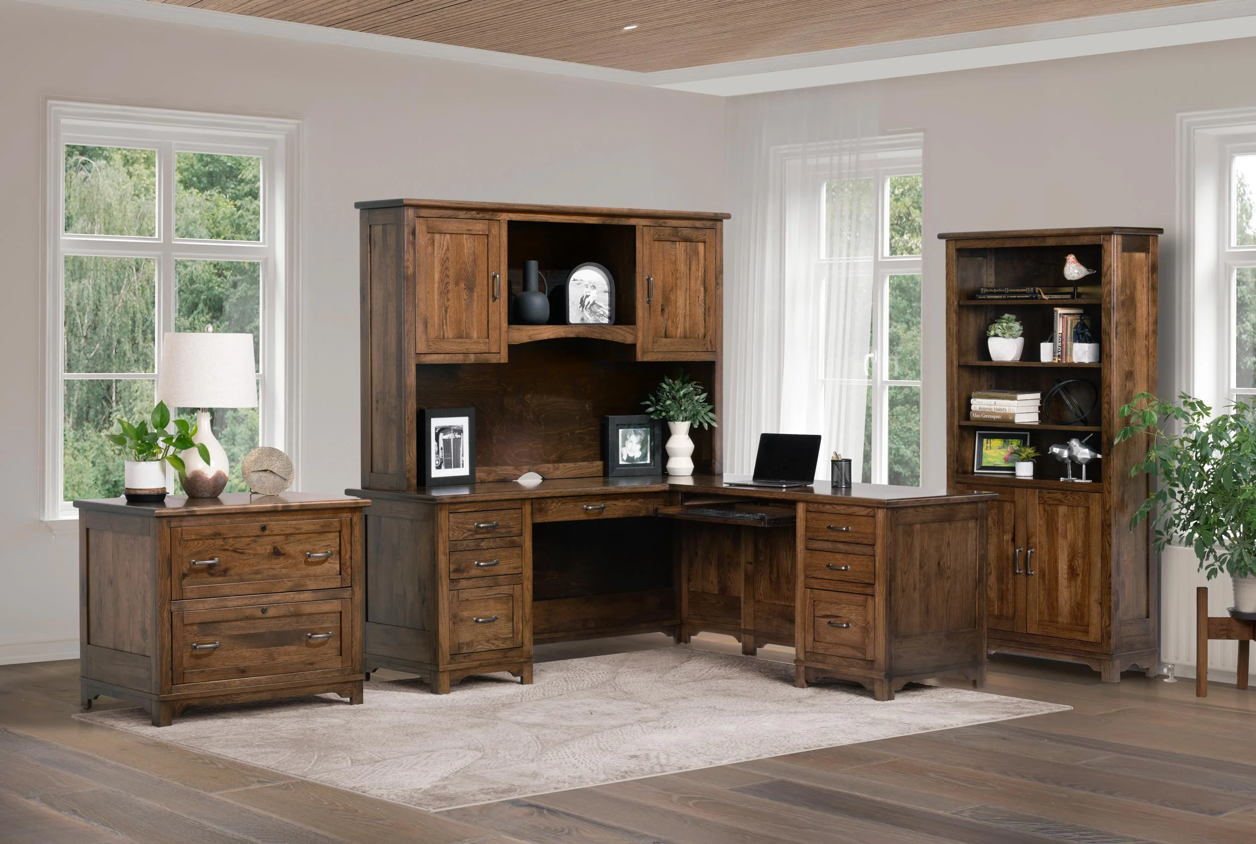 QW Amish Teton Bookcase with Doors - Image 2