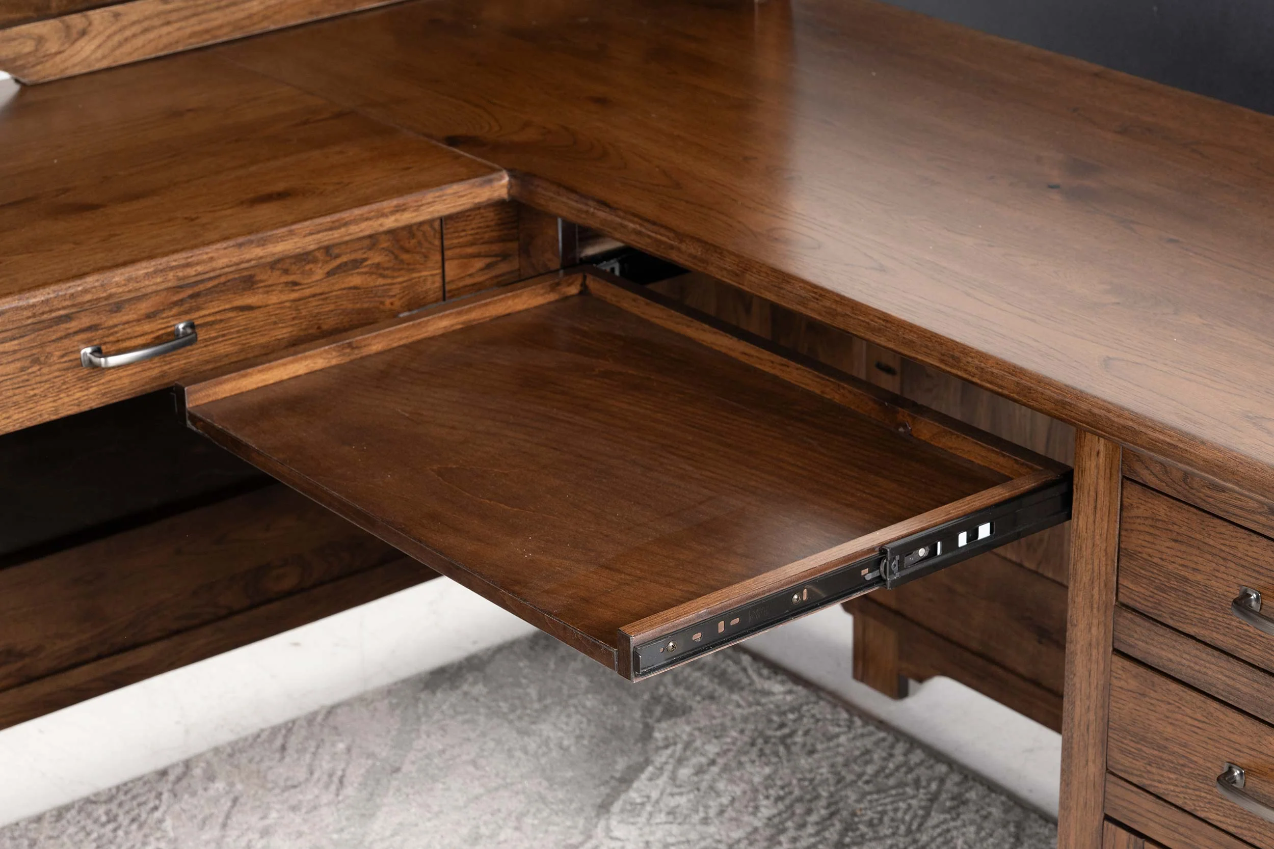 QW Amish Teton L Shaped Desk with Optional Hutch - Image 10