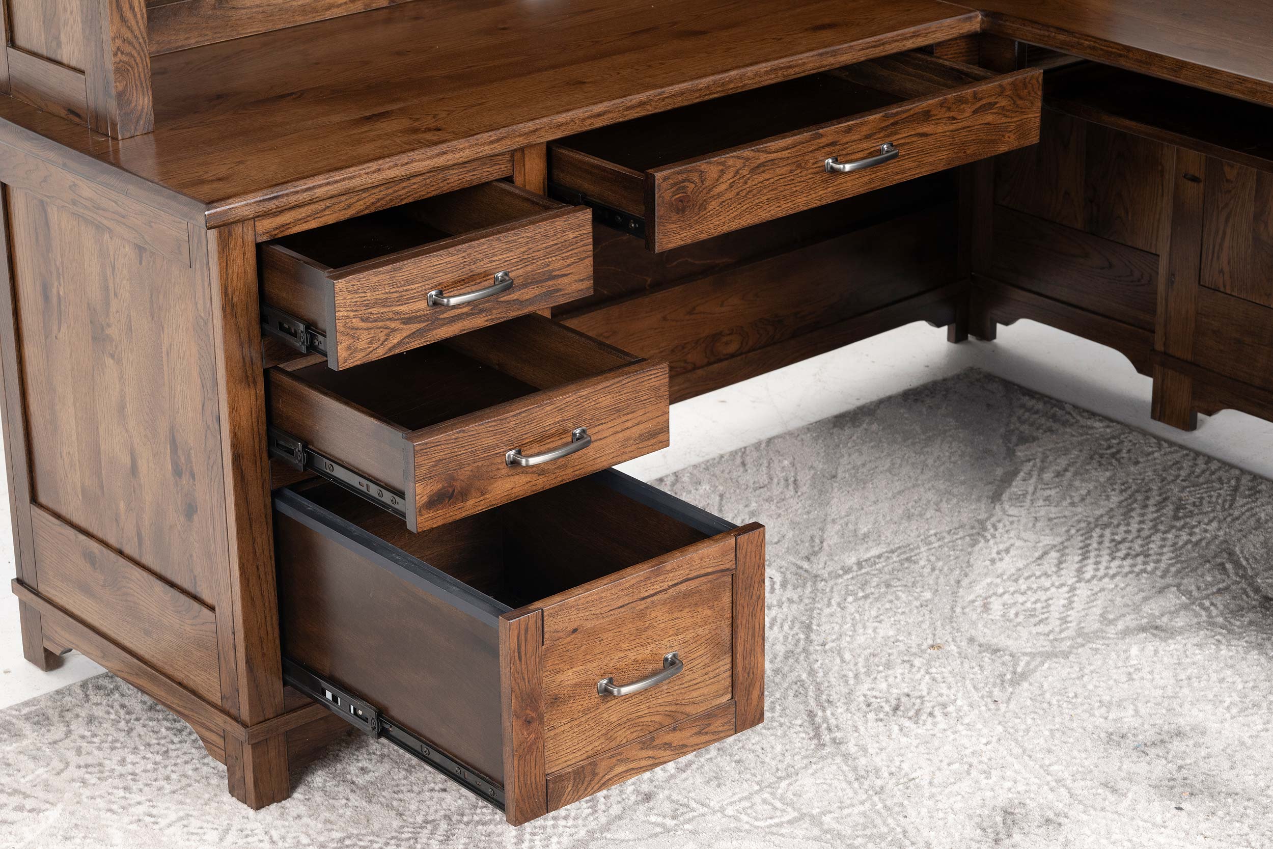 QW Amish Teton L Shaped Desk with Optional Hutch - Image 9