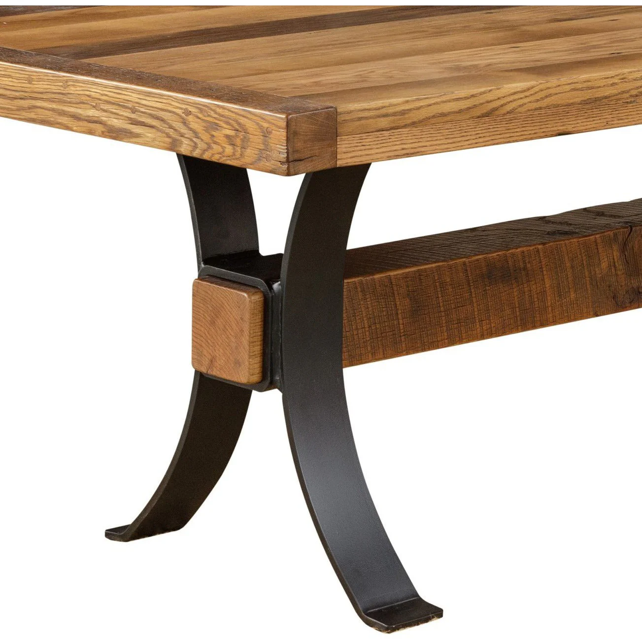 QW Amish Timber Frame Reclaimed Barnwood Table - Image 3