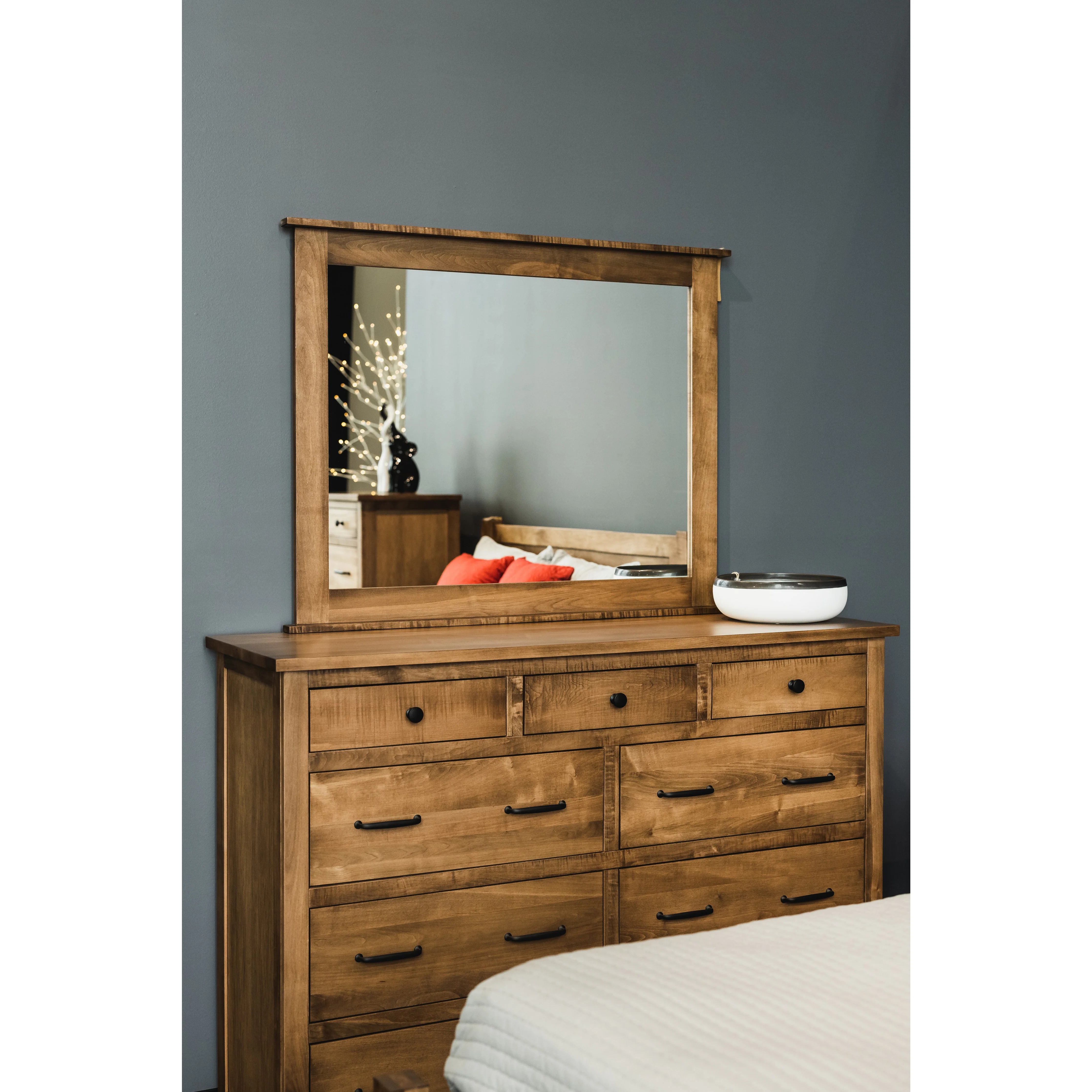 QW Amish Treasure Mission High Dresser with Mirror Option - Image 4