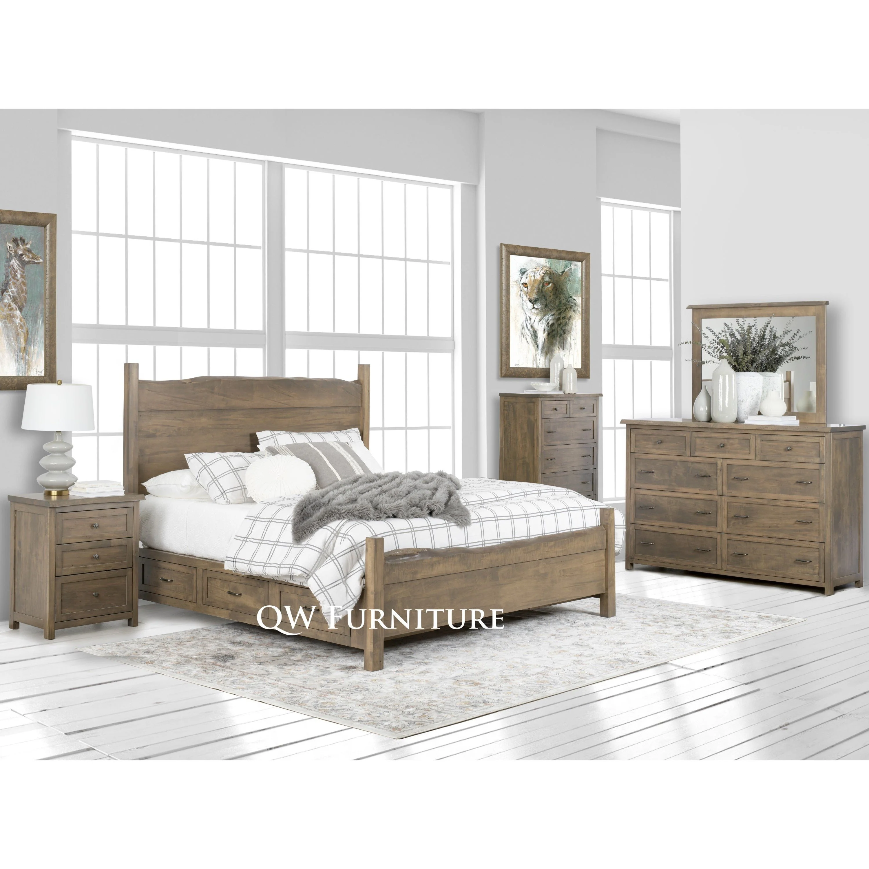 QW Amish Tuscany Live Edge Storage Bed - Image 3