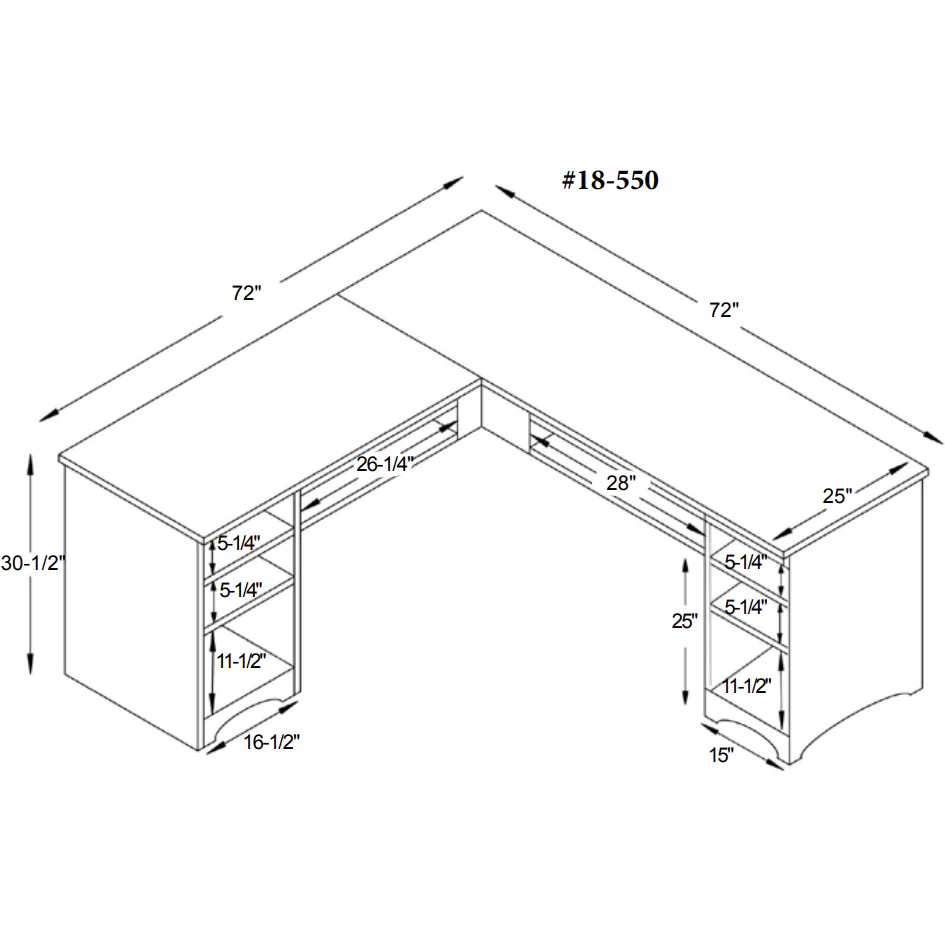 QW Amish Urban Office L-Shape Desk w/ Optional Hutch - Image 4