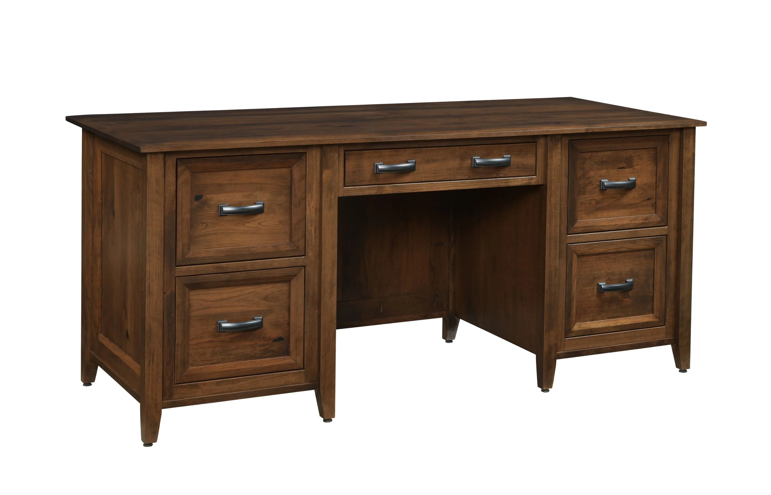 QW Amish Ventura Double Pedestal Desk w/ Optional Hutch - Image 2