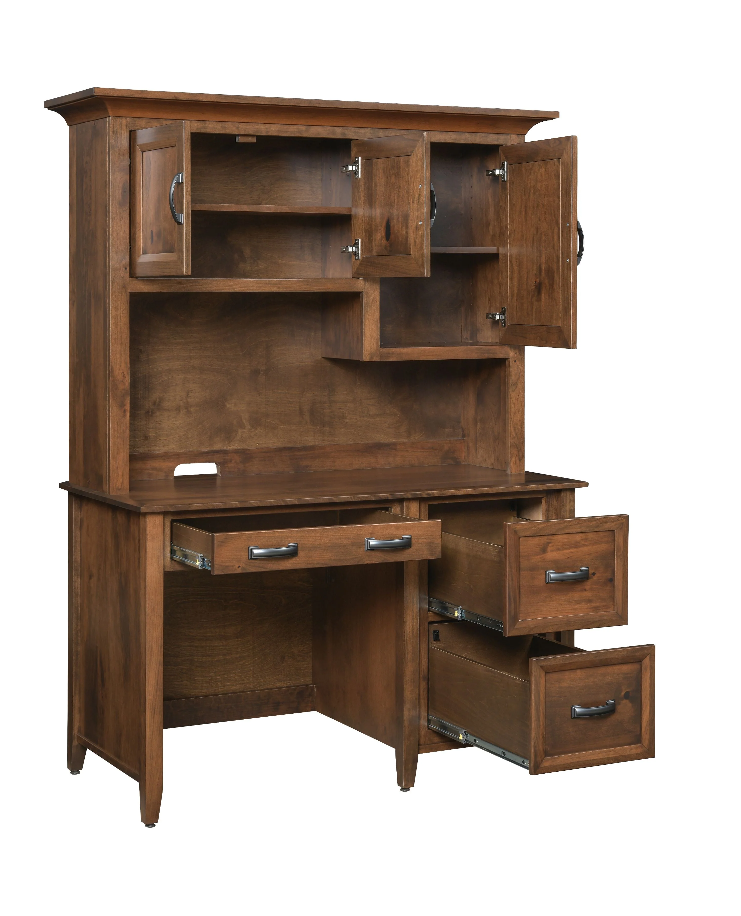 QW Amish Ventura Single Pedestal Desk w/ Optional Hutch - Image 2