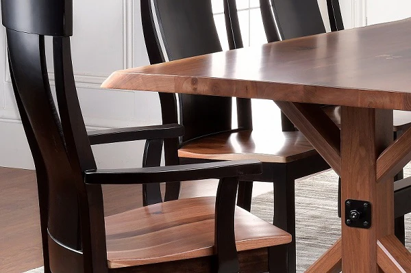 QW Amish Walnut Live Edge 6pc Dining Set - Image 3