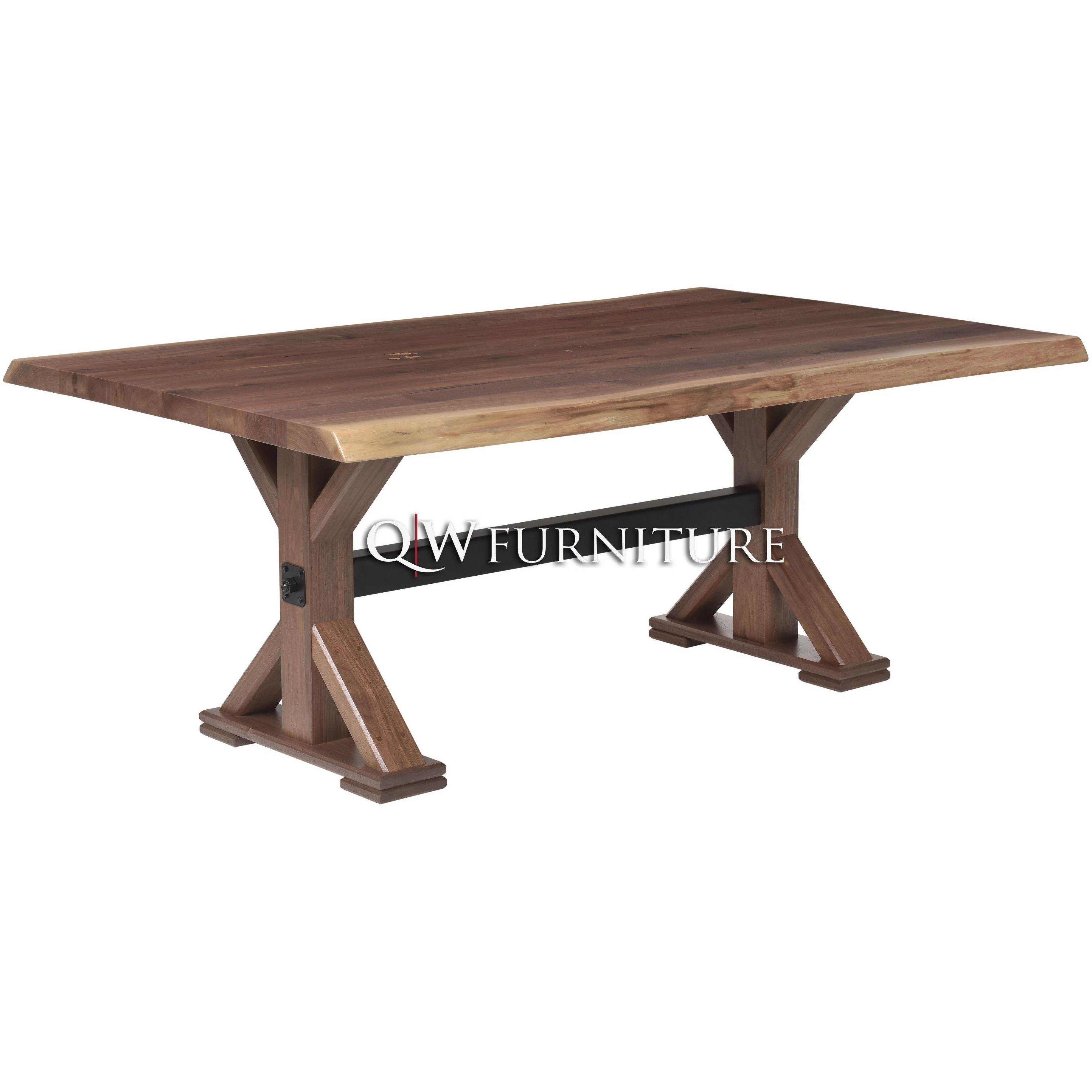QW Amish Walnut Live Edge 6pc Dining Set - Image 4