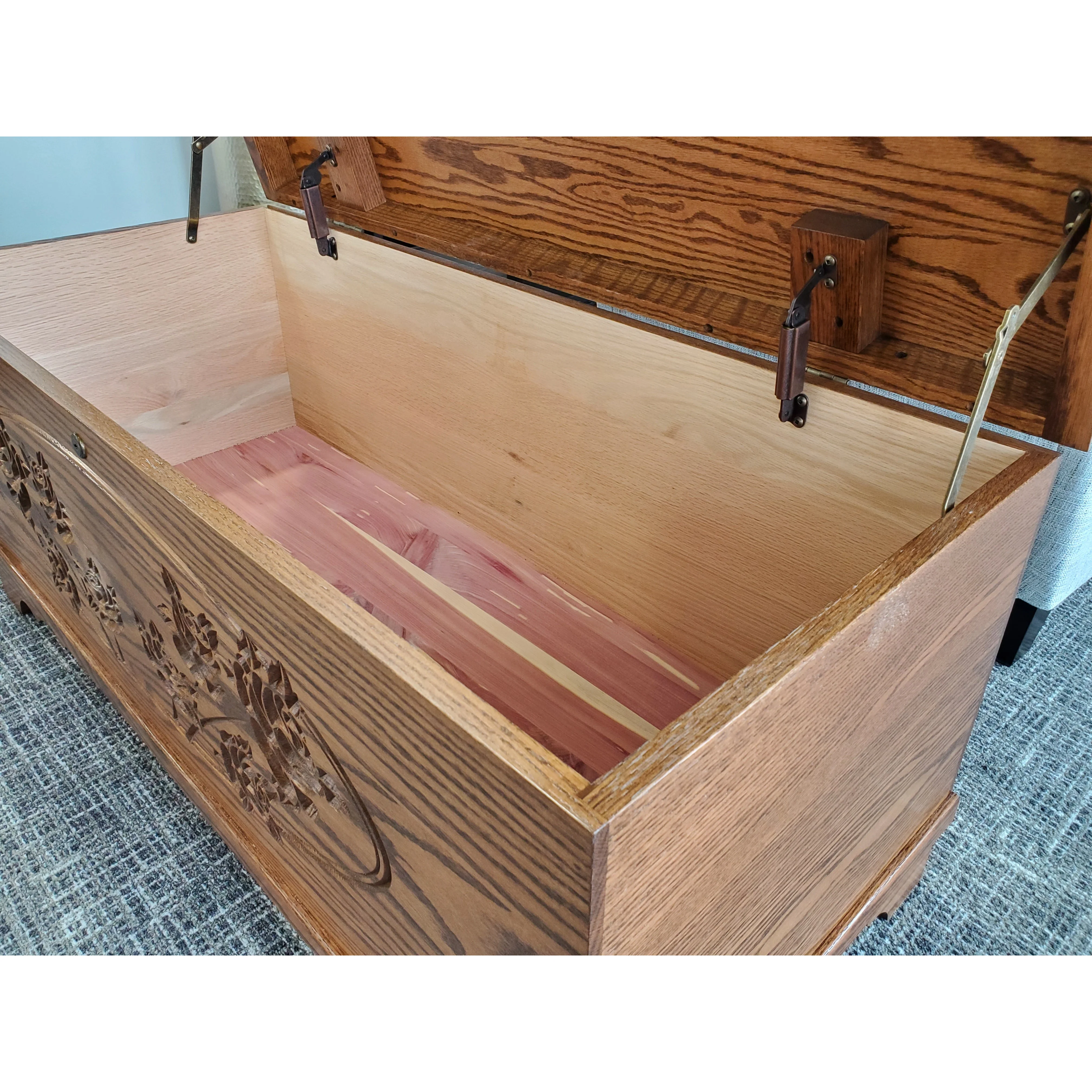 QW Amish Waterfall Carved Cedar Chest (select your size) - Image 3