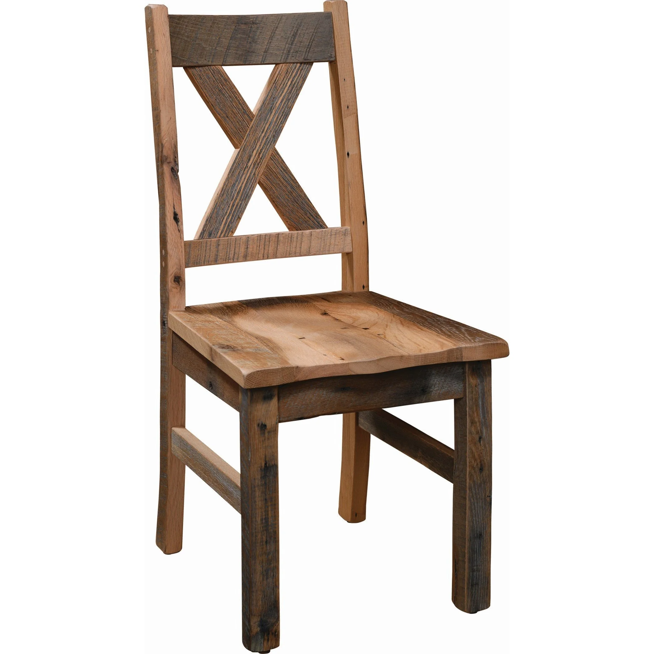 QW Amish Western Railway Reclaimed Barnwood Side Chair