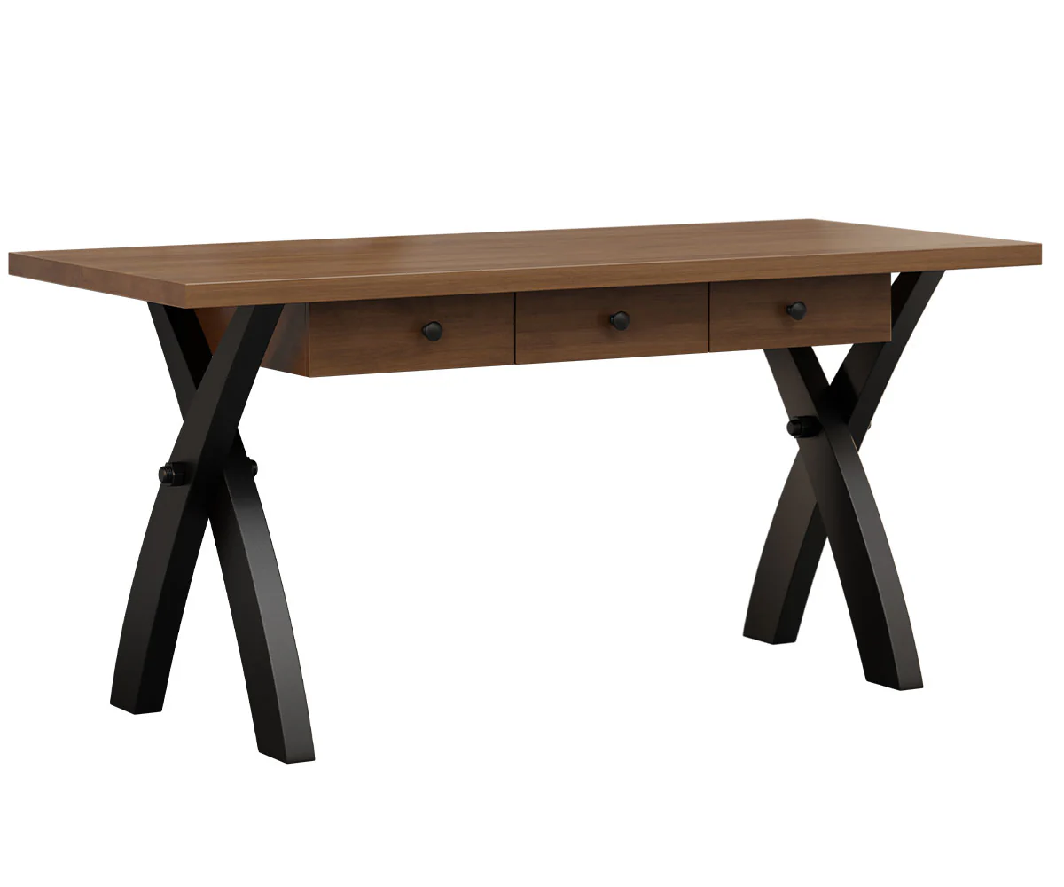 QW Amish Weston Open Desk with Drawers