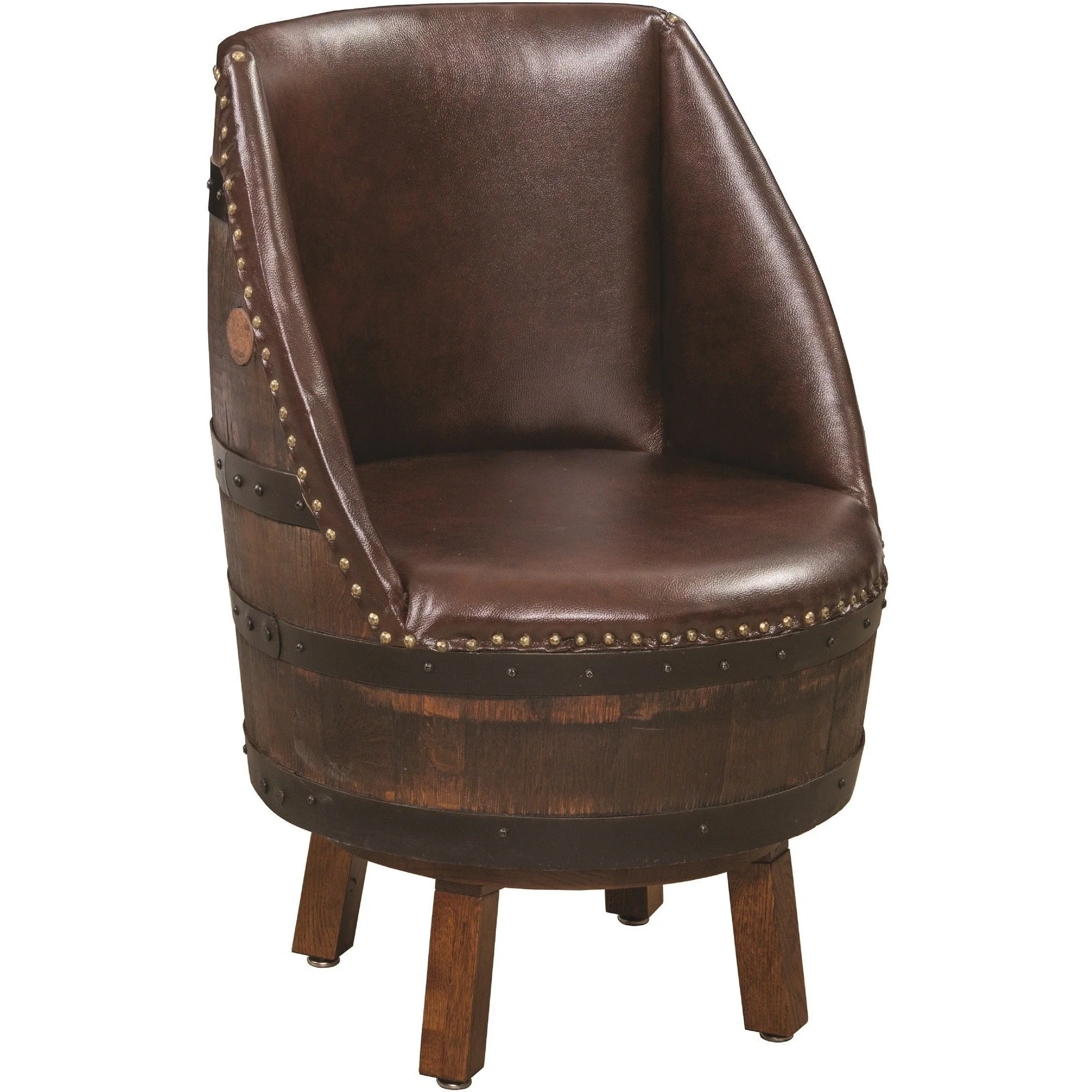 QW Amish Whiskey Barrel Upholstered Chair