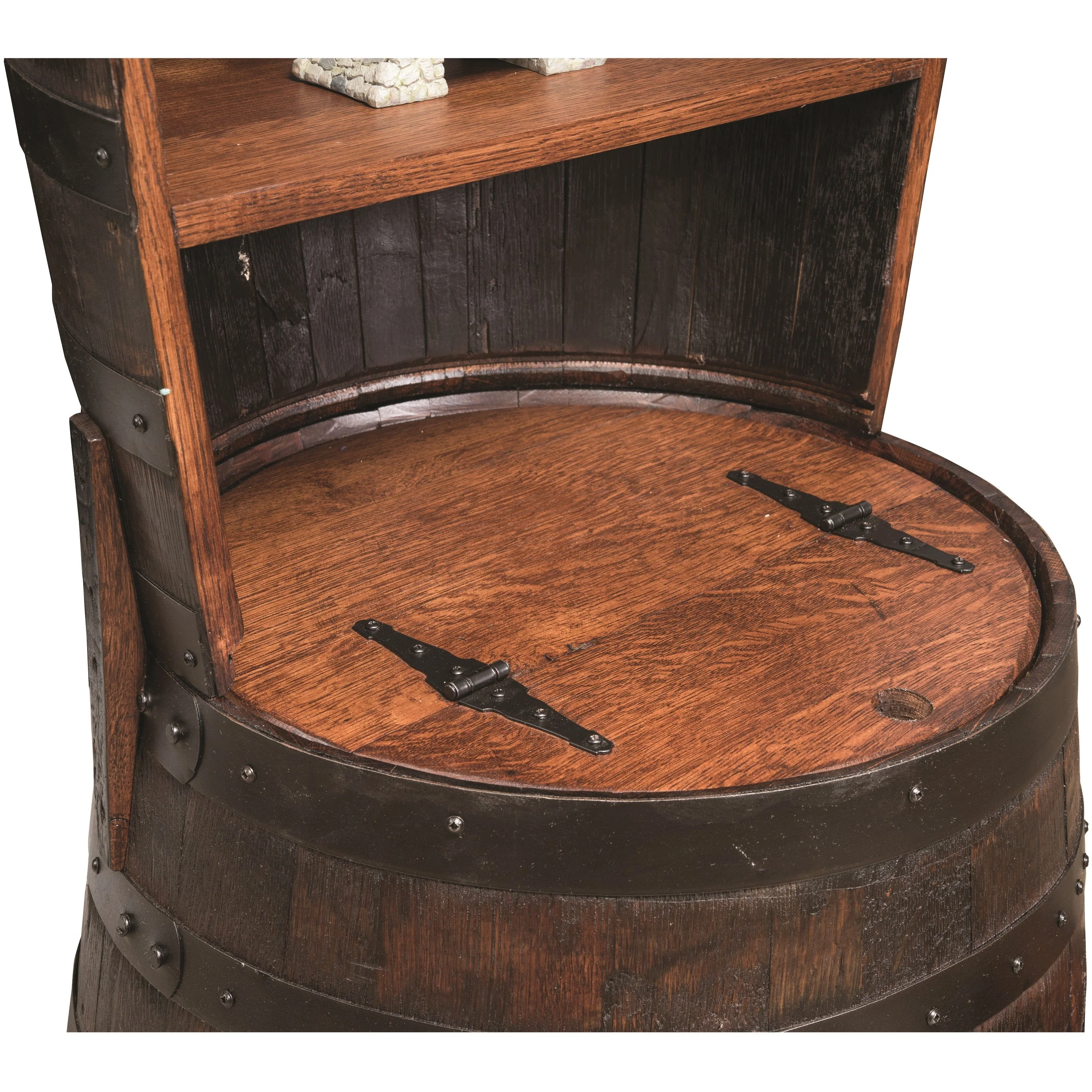 QW Amish Whiskey Barrel Wine Hutch - Image 3