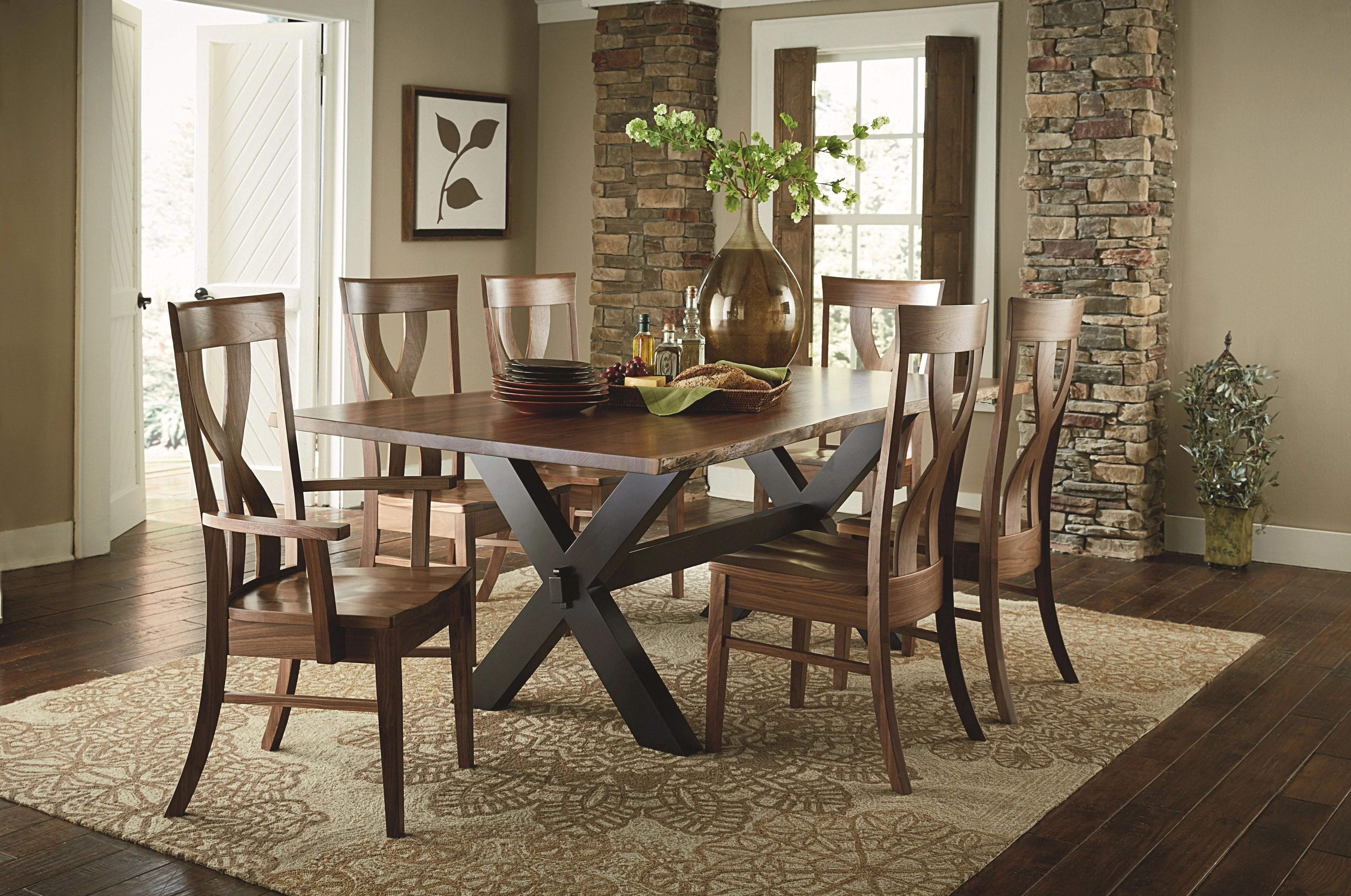 QW Amish Xander Live Edge 7pc Set
