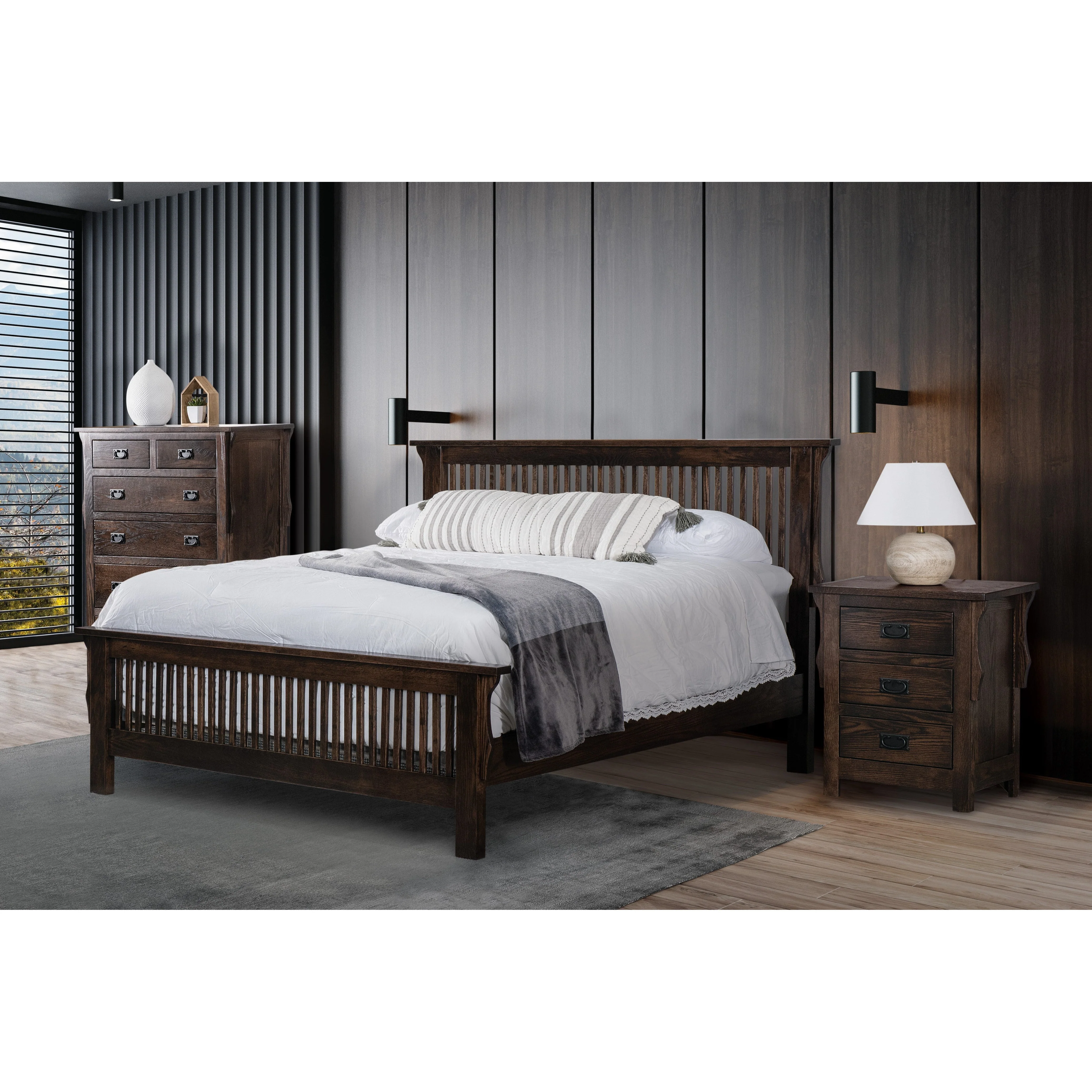 QW Amish Stick Mission 9 Drawer Dresser with Optional Mirror - Image 2